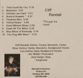 CD-0307, Cliff Randall, Through The Years