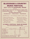POST-0598, Bluegrass & Country Music Festival, Crawford, First Annual, 1985