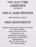 POST-1698, The Ole Tyme Jamboree, Ken & Jan Brooks, Eric Boothroyd, 2012