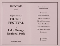 PROG-0095, Lake George Eighth Annual Fiddle Festival, 2002