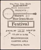 PROG-4113, The Pine Tree State Blue Grass Music Association, Maine's 1st Blue Grass Festival, 1972