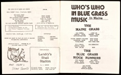 PROG-4115, The Pine Tree State Blue Grass Music Association, Maine's 1st Blue Grass Festival, 1972