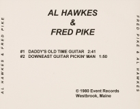CD-0518, Al Hawkes & Fred Pike, Two Songs, 1980, Track Names