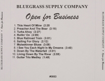 CD-1054, Bluegrass Supply Company, Open For Business, 1989