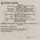 CD-1056, Blistered Fingers, Live At The Weston Playhouse