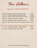 POST-0761, Fox Hollow Appearance Schedule, 2006-2007