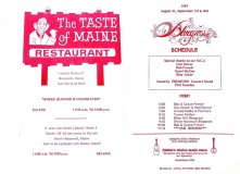 PROG-0006, 1984 Thomas Point Beach Bluegrass Festival, Friday Schedule