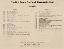 PROG-0127, Tim Farrell Bluegrass Festival, 1982