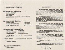 PROG-0758,  Abbott Hill Ramblers, Etc, Concert, Inside Page